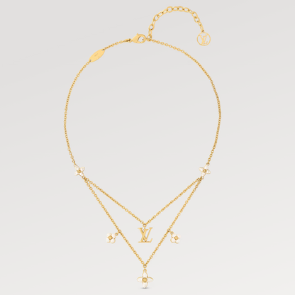 [Vicky]FLOWERGRAM GOLD MOP DOUBLE ROW NECKLACE